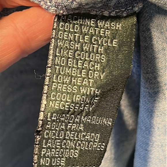 RALPH LAUREN BLUE DENIM SHIRT DRESS WESTERN FITTED LONG SLEEVE CLASSIC SZ PP - Picture 10 of 14